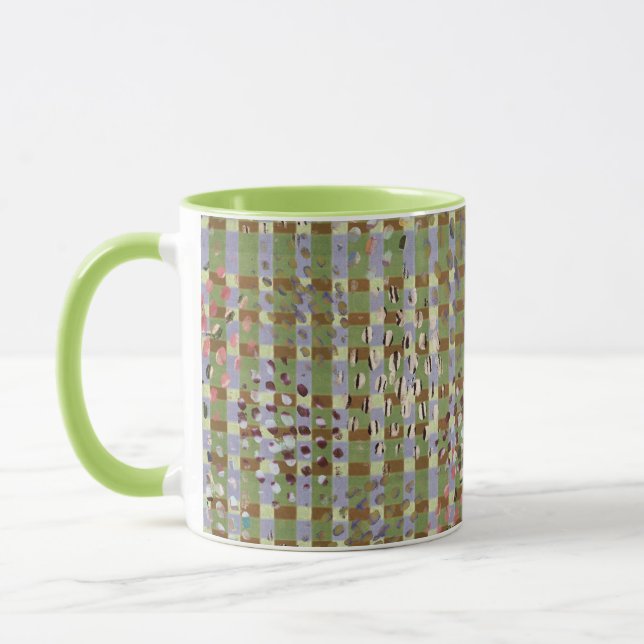 Mug Textured Pointillism Grid Pattern Artwork (Gauche)