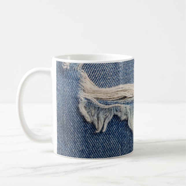 Mug Textures déchiré jeans arrière - plan. (Gauche)
