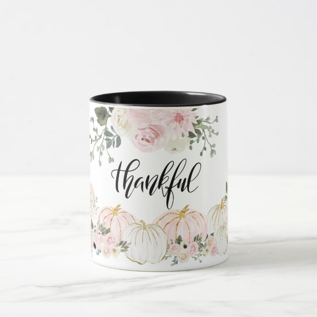 Mug Thankful Elegant White Pink (Centre)