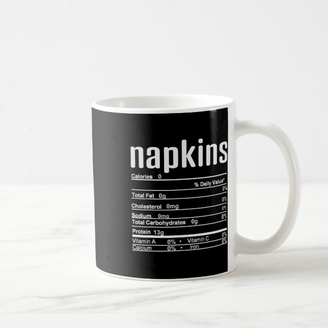 Mug Thanksgiving Christmas Napkins Nutrition Fact (Droite)