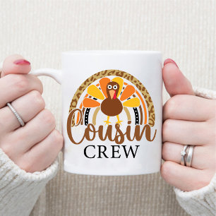 Mug Thanksgiving Cousin Crew Leopard arc-en-ciel Turqu
