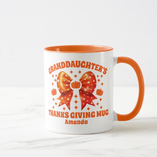 Mug Thanksgiving de la petite-fille personnalisée (Droite)