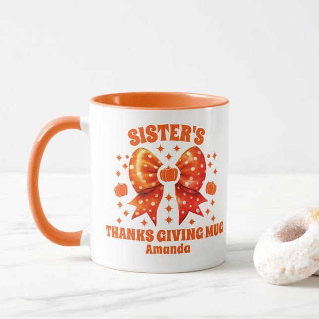Mug Thanksgiving de Soeur personnalisée (Avec donut)