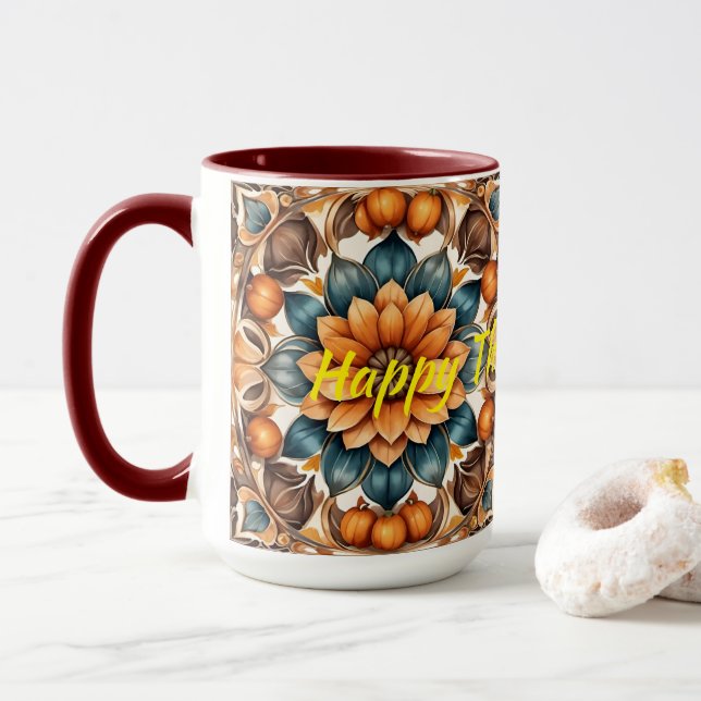 Mug Thanksgiving Populaire citrouille d'automne Collec (Avec donut)
