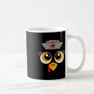 Mug Thanksgiving Scrub Tops Femmes Turquie Face Infirm