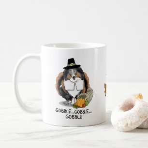 Mug Thanksgiving Shetland Sheepdog (merle bleu) Drôle