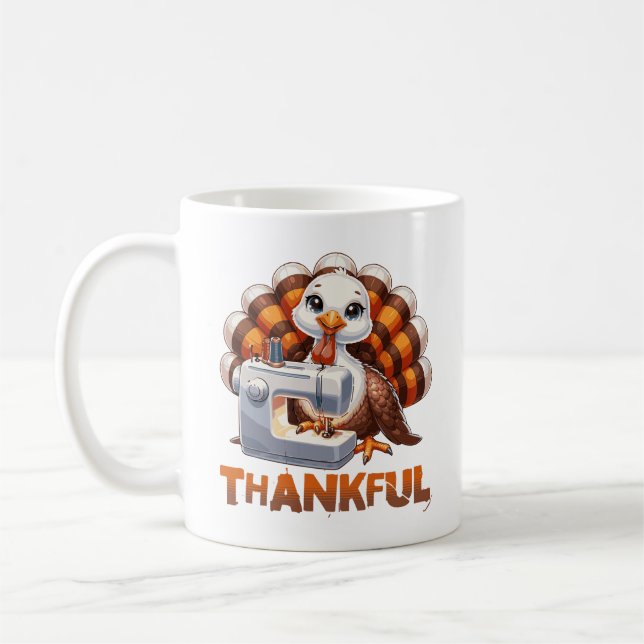 Mug Thanksgiving Thankful Adorable Animal Turquie (Gauche)
