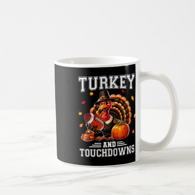 Mug Thanksgiving Turkey And Touchdowns Footbyll Men Ki (Droite)