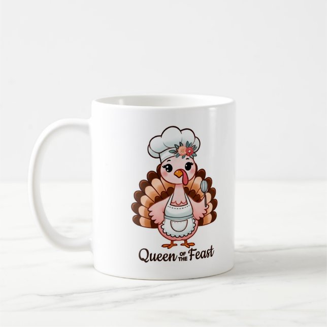 Mug Thanksgiving Turkey Queen - Drôle Design (Gauche)