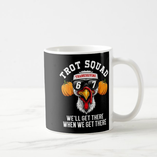 Mug Thanksgiving Turkey Running Funny 67 Meme Trot Squ (Droite)