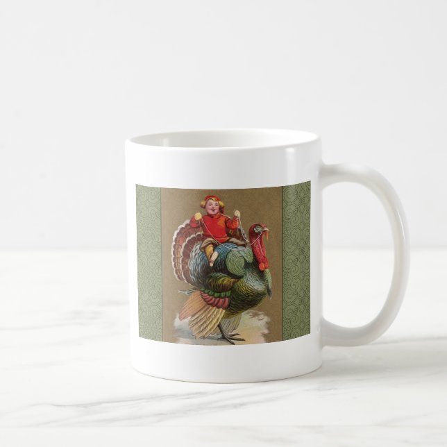 Mug Thanksgiving Turquie Drôle salutations Vintages (Droite)