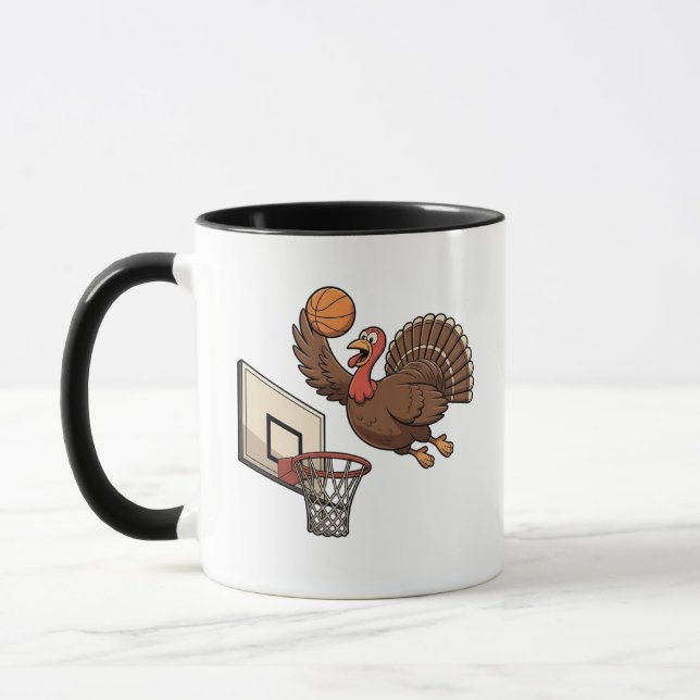 Mug Thanksgiving Turquie Dunking Basketball Funny (Gauche)