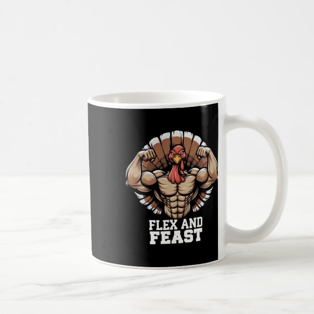Mug Thanksgiving Turquie Flex Et Feast Motivation Gym (Droite)