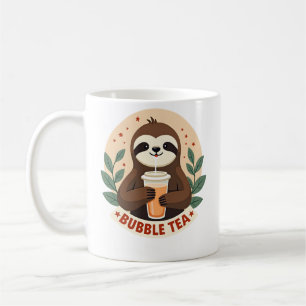 Mug Thé à bulles de paresseux vintage Mignon Art d'ani