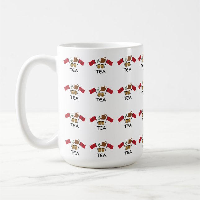 Mug Thé à la Menthe Marocaine, Drapeau du Maroc & Thé  (Gauche)
