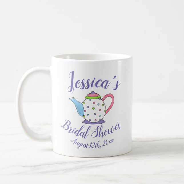Mug Thé à la théière à pois après-midi Fête de mariage (Gauche)