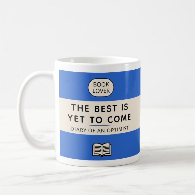 Mug The Best Is Yet To Come Retro Paperback Cover Blue (Gauche)