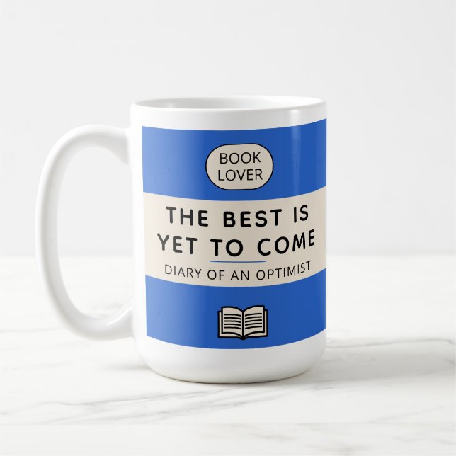 Mug The Best Is Yet To Come Retro Paperback Cover Blue (Gauche)