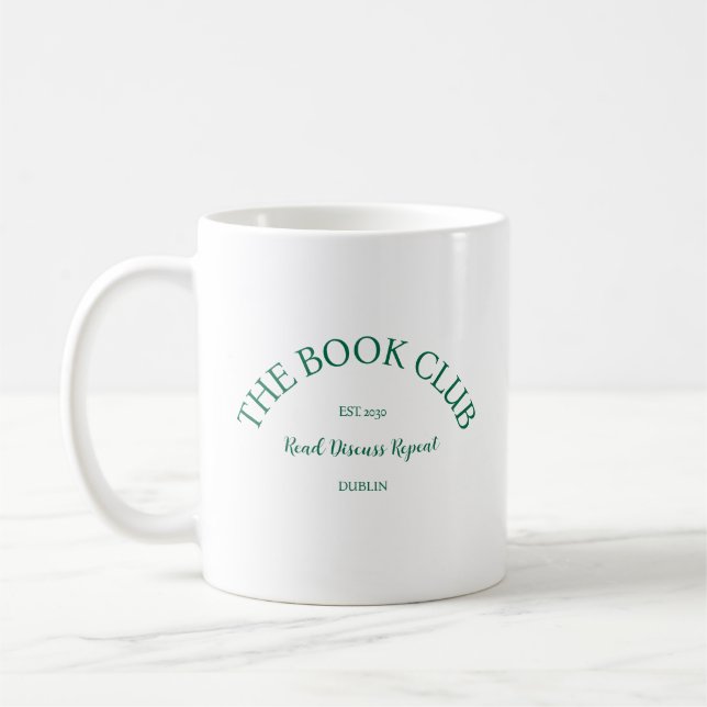 Mug The Book Club Green Crest Lire Discuter Répéter (Gauche)