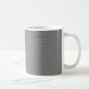 Mug Thé café Motif à rayure blanche géométrique noir