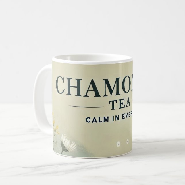 Mug Thé Chamomile Design IA art (Devant gauche)