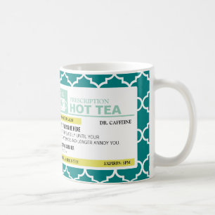 Mug Thé chaud de prescription drôle avec le monogram