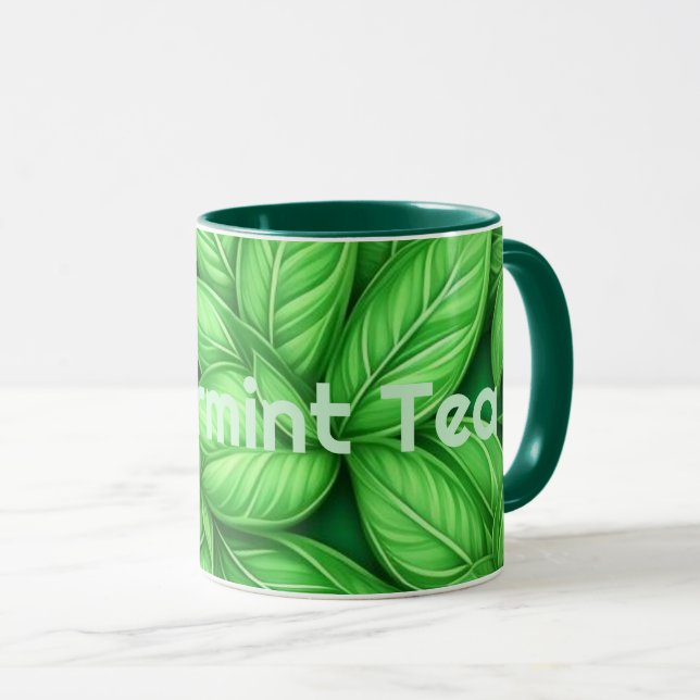 Mug Thé de Spearmint Génération Art Spearmint Feuille (Devant droit)