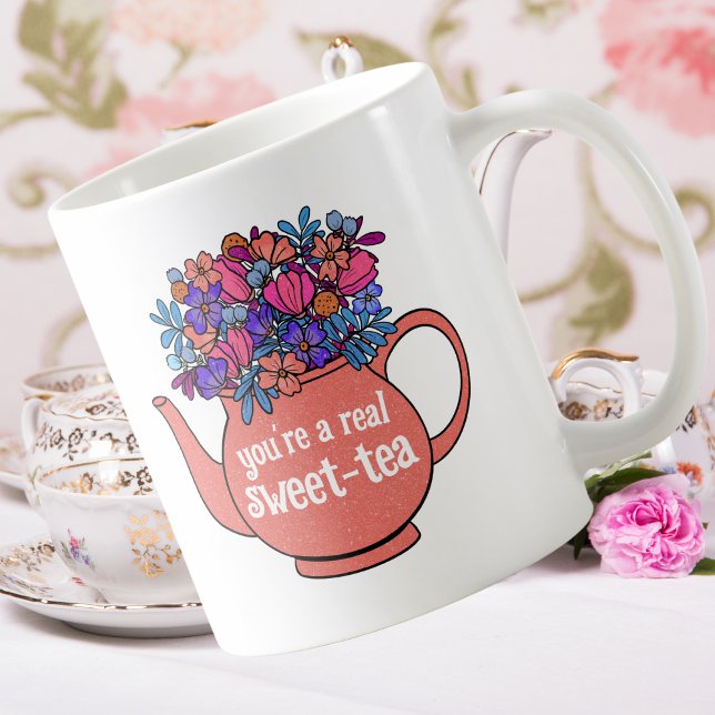 Mug Thé Floral Thé sucré Fête Personnalisée Favoriser (Créateur téléchargé)