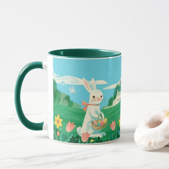 Mug The Gentle Farmer Bunny Kind Ones Whimsical Coffe (Avec donut)