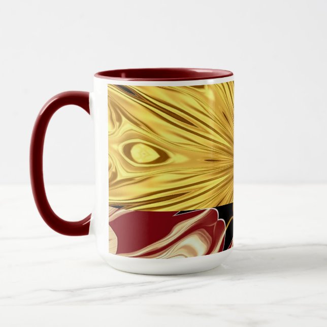 Mug The Gilded Zenith: Molten Gold & Deep Crimson Luxu (Gauche)