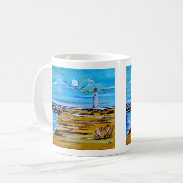 Mug The Lighthouse on the Beach Painting / Alfred Fox  (Devant gauche)