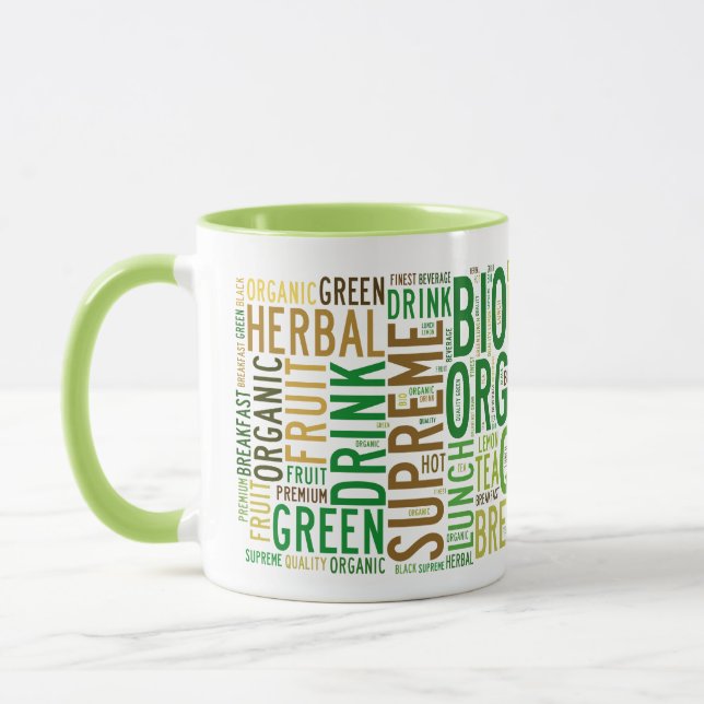 Mug Thé petit-déjeuner textuel (Gauche)
