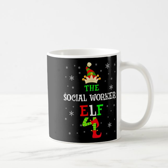 Mug The Social Worker Elf Christmas Elf Matching Famil (Droite)