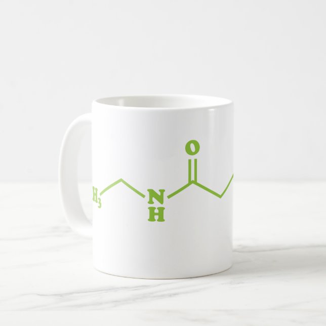Mug Thé Théanine Formule chimique moléculaire (Devant gauche)