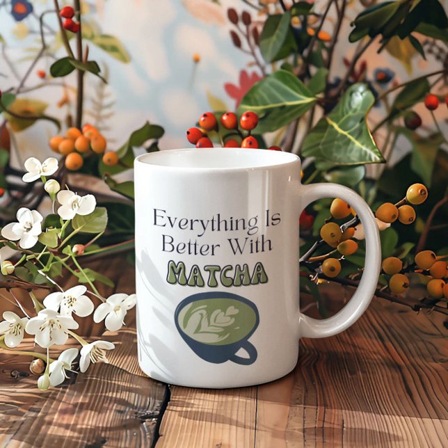 Mug Thé vert Matcha, Tout est mieux avec matcha (Créateur téléchargé)