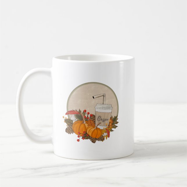 Mug Théâtre d'automne Café & Citrouilles – Conception  (Gauche)