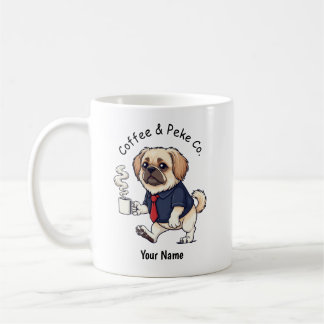 Mug Théâtre de chien de Pékin drôle en costume d'affai