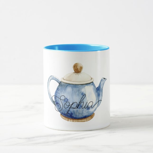 Mug Théière Bleue Anniversaire (Centre)