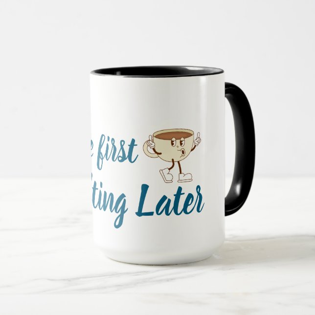 Mug Théière Café – Drôle & Tendance (Devant droit)