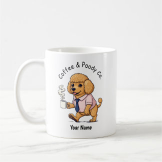 Mug Théière drôle de jouet de caniche en costume d'aff