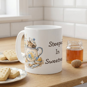 Mug Théière Fantaisiste Maison Souris Cottagecore Fleu