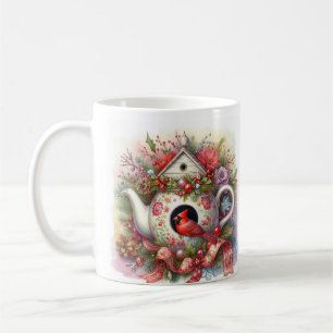 Mug Théière Maison pour oiseaux Cardinal 2