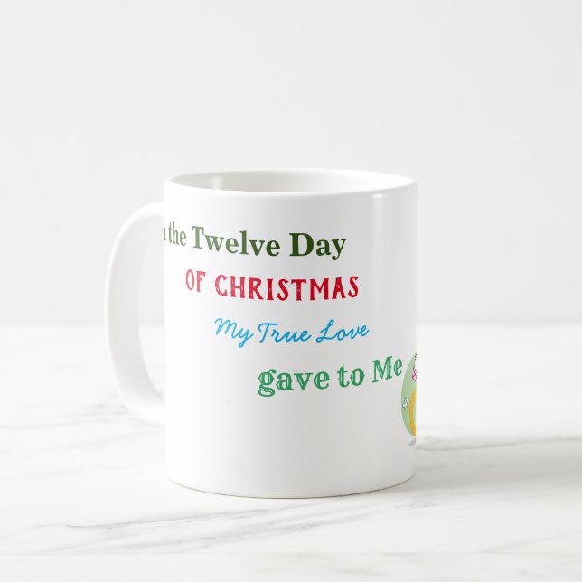 Mug Thème 12 Jours de Noël pour Elle (Devant gauche)