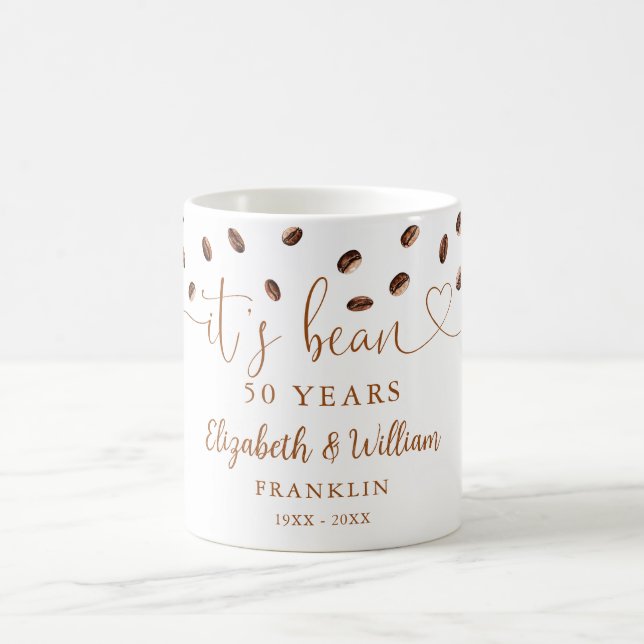 Mug Thème café pour n'importe quelle année d'anniversa (Centre)