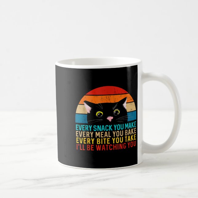 Mug Thème Chat Noir Chaque Snack Que Vous Faites Rétro (Droite)