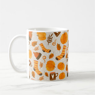 Mug Thème d'automne Carrelage Motif transparent