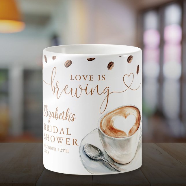 Mug Thème de Baby Shower Love Is Brewing (Love Is Brewing Theme Bridal Shower Coffee Mug)