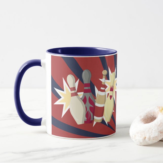 Mug Thème de Bowling vintage (Avec donut)