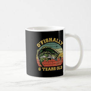 Mug Thème de fête d'anniversaire pour pêcheur de 6 ans