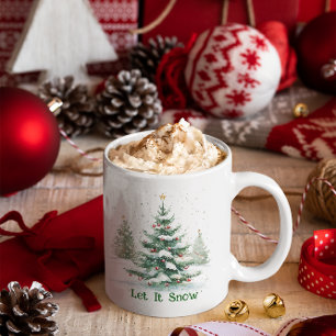 Mug Thème de Noël Arbre de Noël Laisser Neige